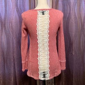 Almost Famous red and white knit sweater